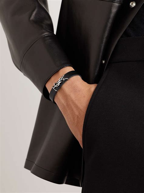 ysl leather bracelet mens|saint laurent leather bracelet.